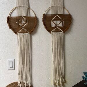 Handmade Brown and Cream MacramΓ© Wall Hanging - Boho Home Wall Decor